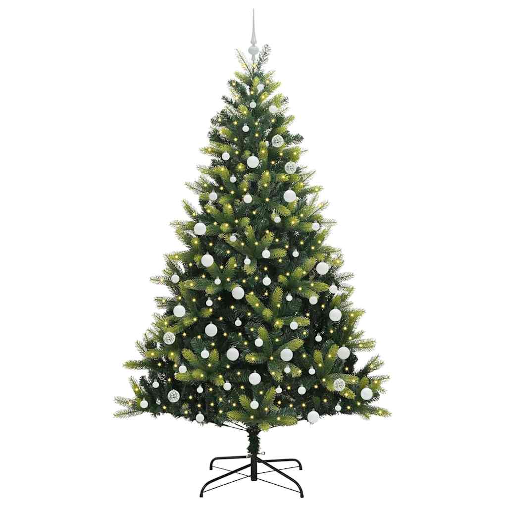 Albero di Natale Artificiale Pieghevole con 300 LED 210 cm 3396003