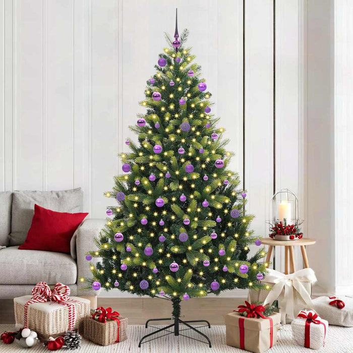 Albero di Natale Artificiale Ad Incastro con 300 LED 210 cm 3396006