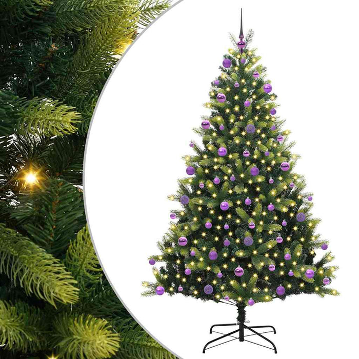 Albero di Natale Artificiale Ad Incastro con 300 LED 210 cm 3396006