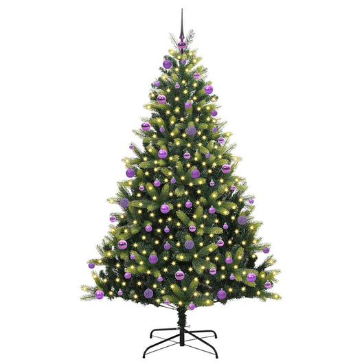 Albero di Natale Artificiale a Cerniera-Albero Natalizio con 300 LED 210 cm 141641