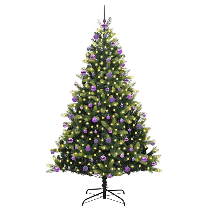 Albero di Natale Artificiale Ad Incastro con 300 LED 210 cm 3396006
