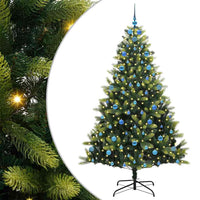 Albero di Natale Artificiale Pieghevole con 300 LED 210 cm 3396007