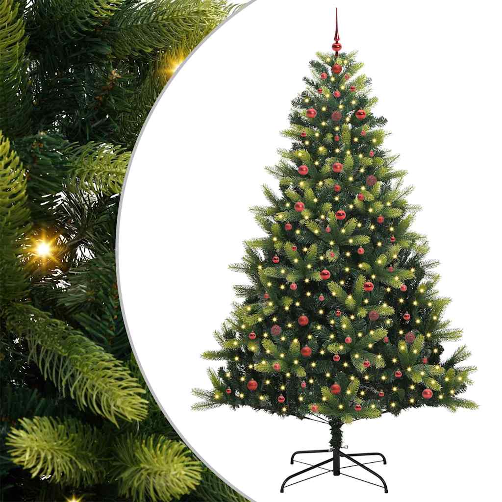 Albero di Natale Artificiale a Cerniera 300 LED Verde 240 cm 3396009