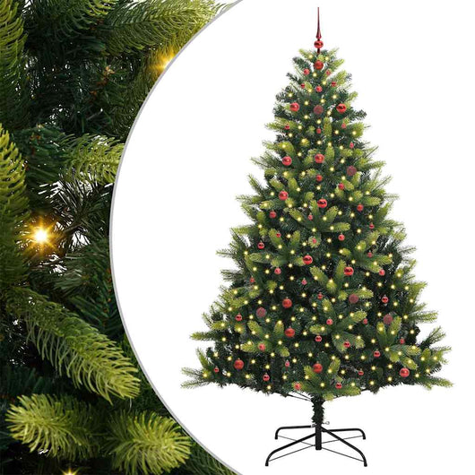 Albero di Natale Artificiale a Cerniera 300 LED Verde 240 cm 3396009