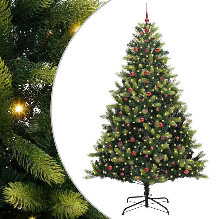 Albero di Natale Artificiale a Cerniera 300 LED Verde 240 cm 3396009
