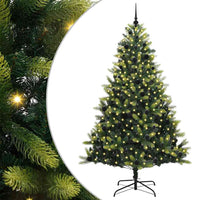 Albero di Natale Artificiale a Cerniera-Albero Natalizio con 300 LED 240 cm 619951