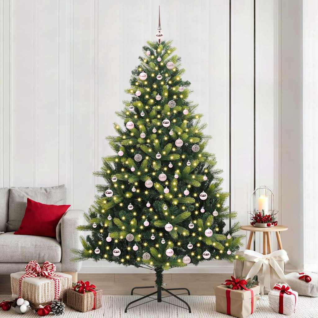 Albero di Natale Artificiale a Cerniera 300 LED Verde 240 cm 3396011