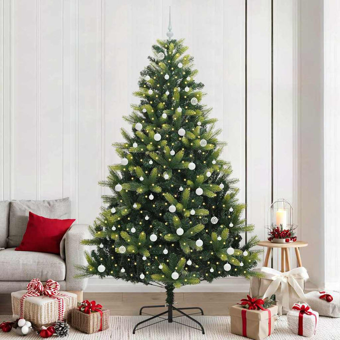 Albero di Natale Artificiale Pieghevole 300 LEDs Verde 240 cm 3396012