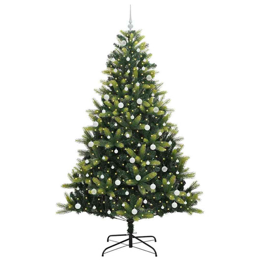 Albero di Natale Artificiale a Cerniera-Albero Natalizio con 300 LED 240 cm 488762