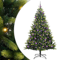 Albero di Natale Artificiale a Cerniera-Albero Natalizio con 300 LED 240 cm 150588
