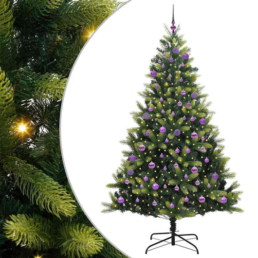 Albero di Natale Artificiale a Cerniera-Albero Natalizio con 300 LED 240 cm 150588