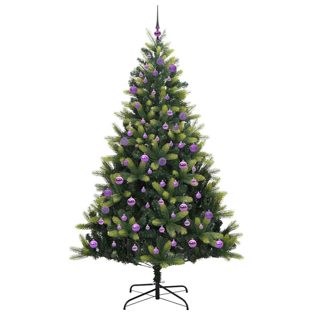 Albero di Natale Artificiale con Cerniera 300 LED Verde 240 cm 3396015