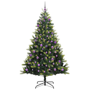 Albero di Natale Artificiale con Cerniera 300 LED Verde 240 cm 3396015