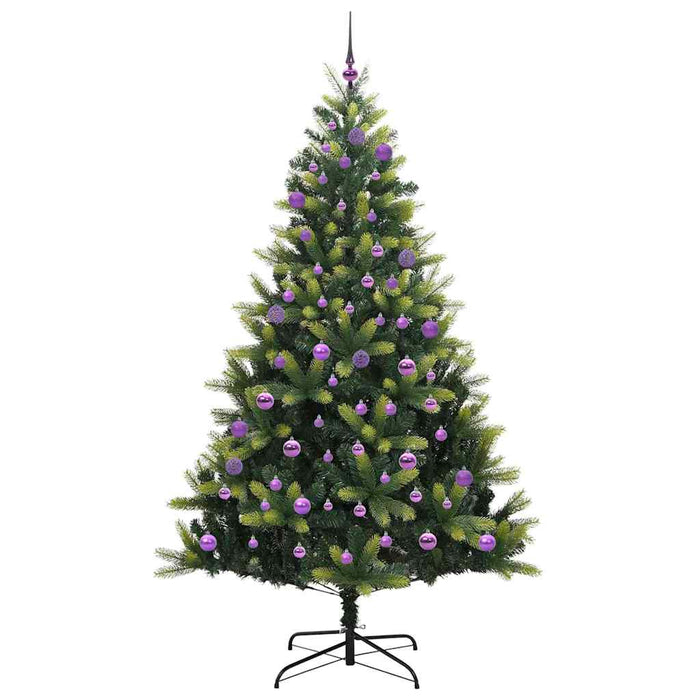 Albero di Natale Artificiale con Cerniera 300 LED Verde 240 cm 3396015