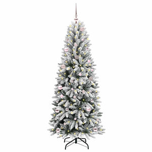 Albero di Natale Artificiale-Albero Natalizio con 150 LED Bianco 150 cm 521864