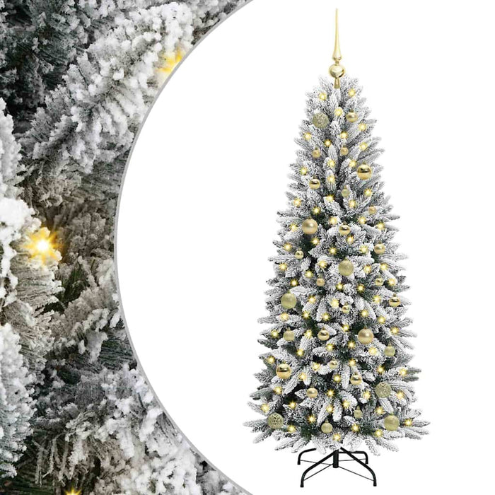 Albero di Natale Artificiale-Albero Natalizio con 150 LED Bianco 150 cm 707063
