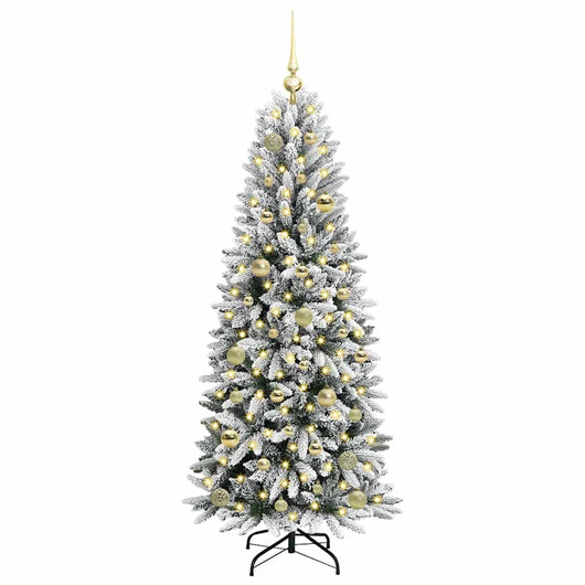 Albero di Natale Artificiale-Albero Natalizio con 150 LED Bianco 150 cm 707063