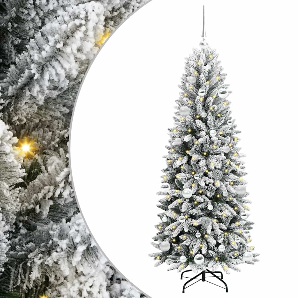 Albero di Natale Artificiale-Albero Natalizio con 150 LED Bianco 150 cm 434961