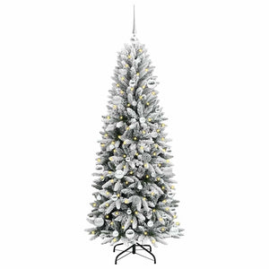 Albero di Natale Artificiale-Albero Natalizio con 150 LED Bianco 150 cm 434961