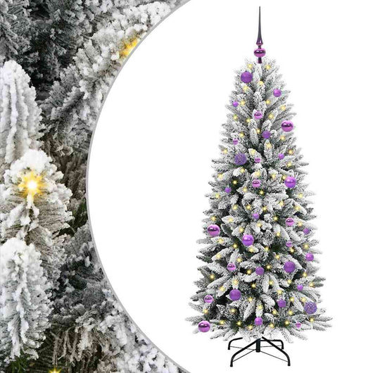 Albero di Natale Artificiale-Albero Natalizio con 150 LED Bianco 150 cm 823080