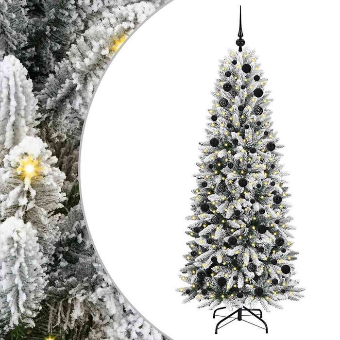 Albero di Natale Artificiale-Albero Natalizio con 300 LED Bianco 180 cm 315344