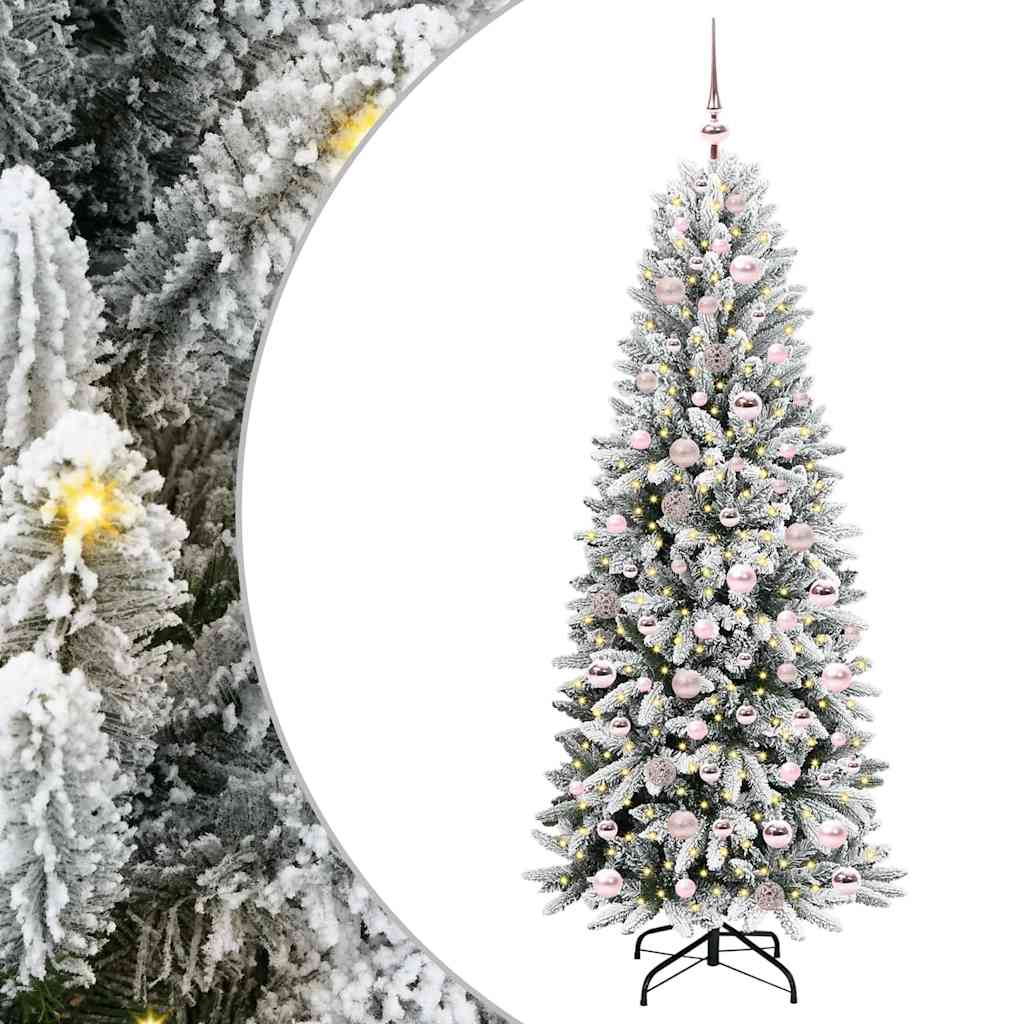 Albero di Natale Artificiale-Albero Natalizio con 300 LED Bianco 180 cm 441257