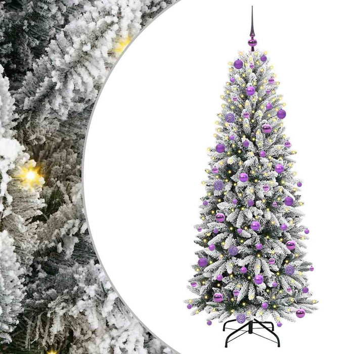 Albero di Natale Artificiale-Albero Natalizio con 300 LED Bianco 180 cm 167659