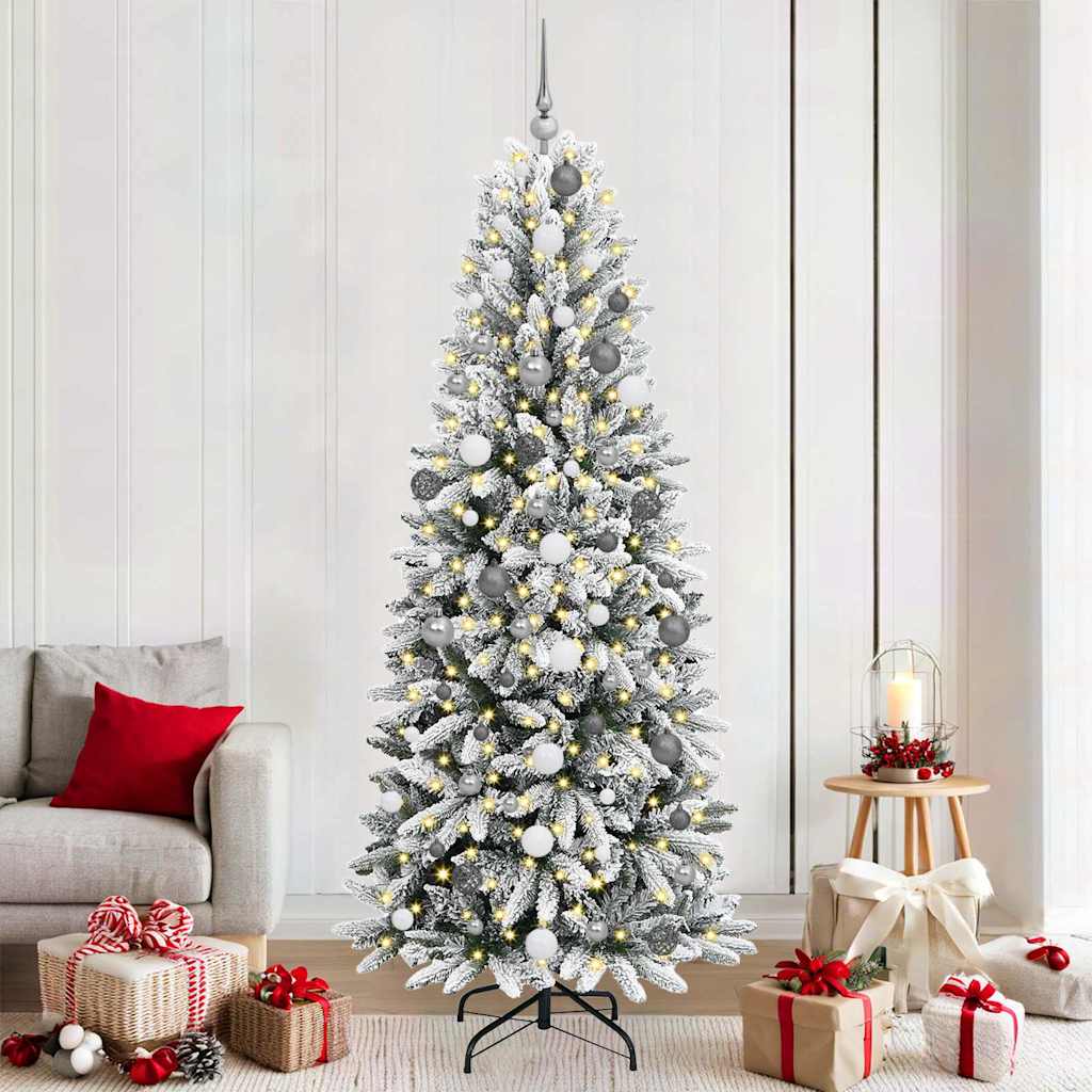 vidaXL Albero di Natale artificiale Bianco 210 cm PVC