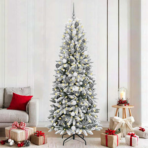 vidaXL Albero di Natale artificiale Bianco 210 cm PVC