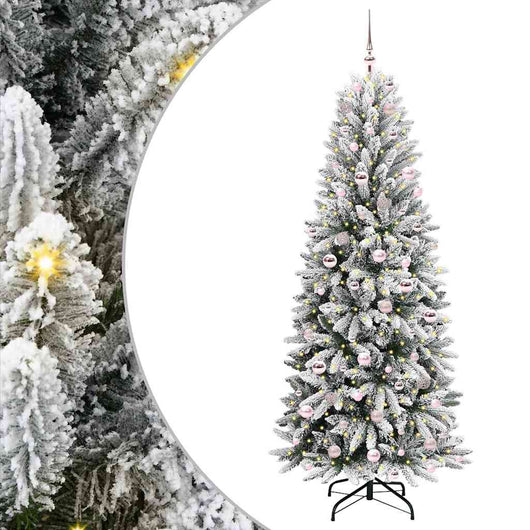 Albero di Natale Artificiale-Albero Natalizio con 300 LED Bianco 210 cm 434837