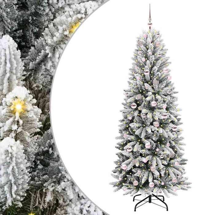 Albero di Natale Artificiale-Albero Natalizio con 300 LED Bianco 210 cm 434837