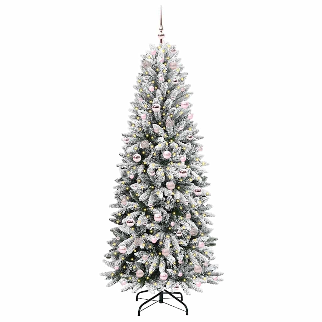 Albero di Natale Artificiale-Albero Natalizio con 300 LED Bianco 210 cm 434837