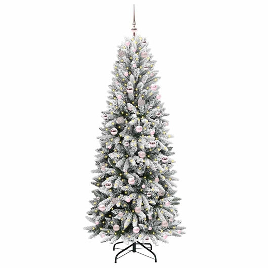 Albero di Natale Artificiale-Albero Natalizio con 300 LED Bianco 210 cm 434837