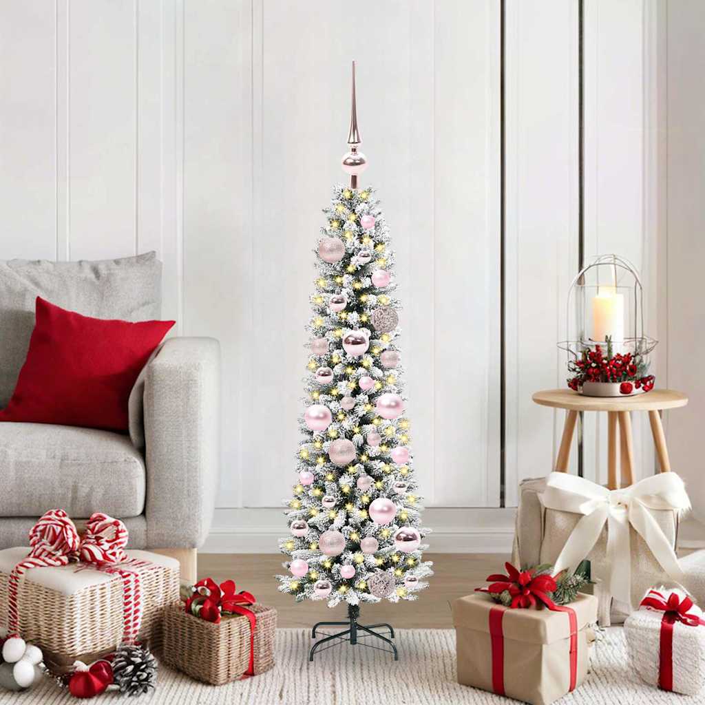 Albero di Natale artificiale con 150 LED Verde e bianco 120 cm 3396083