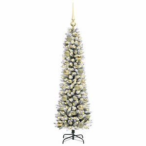 Albero di Natale artificiale con 150 LED Verde e bianco 120 cm 3396085