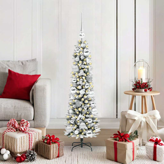 Albero di Natale artificiale con 150 LED Verde e bianco 120 cm 3396086