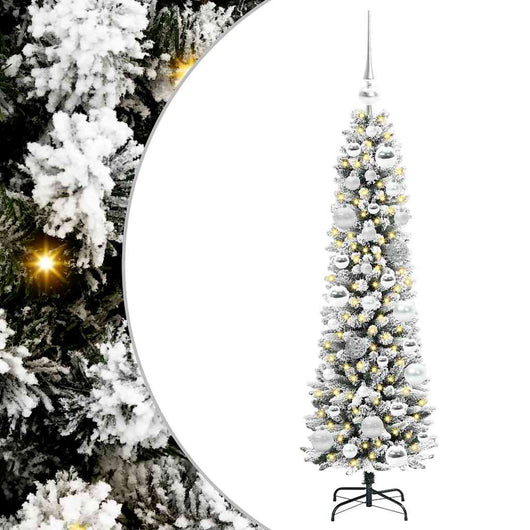 Albero di Natale artificiale con 150 LED Verde e bianco 120 cm 3396086
