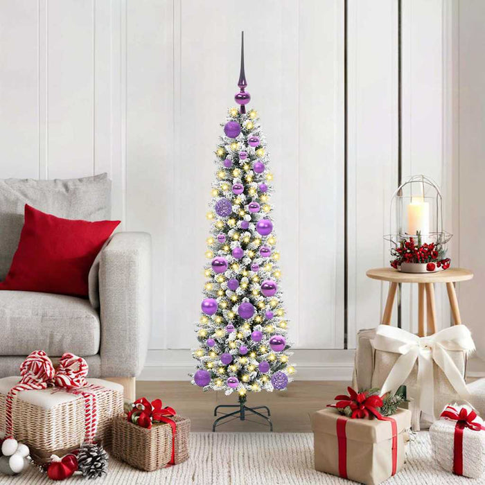 Albero di Natale artificiale con 150 LED Verde e bianco 120 cm 3396087