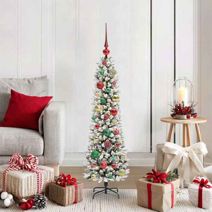 Albero di Natale artificiale con 150 LED Verde e bianco 120 cm 3396089