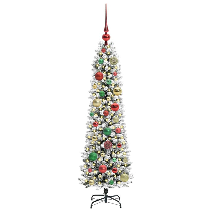Albero di Natale artificiale con 150 LED Verde e bianco 120 cm 3396089