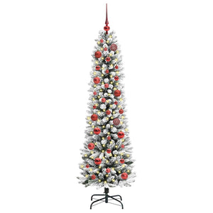 Albero di Natale artificiale con 150 LED Verde e bianco 150 cm 3396093