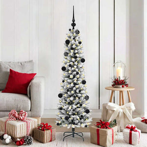 Albero di Natale artificiale con 150 LED Verde e bianco 150 cm 3396094