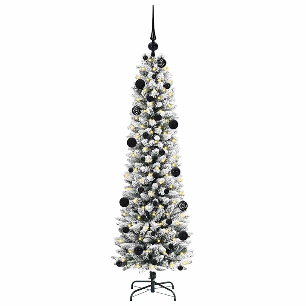 Albero di Natale artificiale con 150 LED Verde e bianco 150 cm 3396094