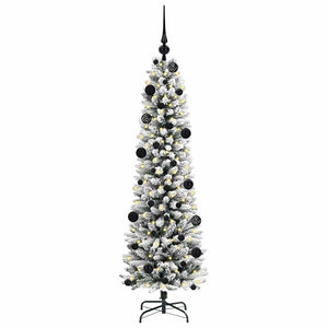 Albero di Natale artificiale con 150 LED Verde e bianco 150 cm 3396094