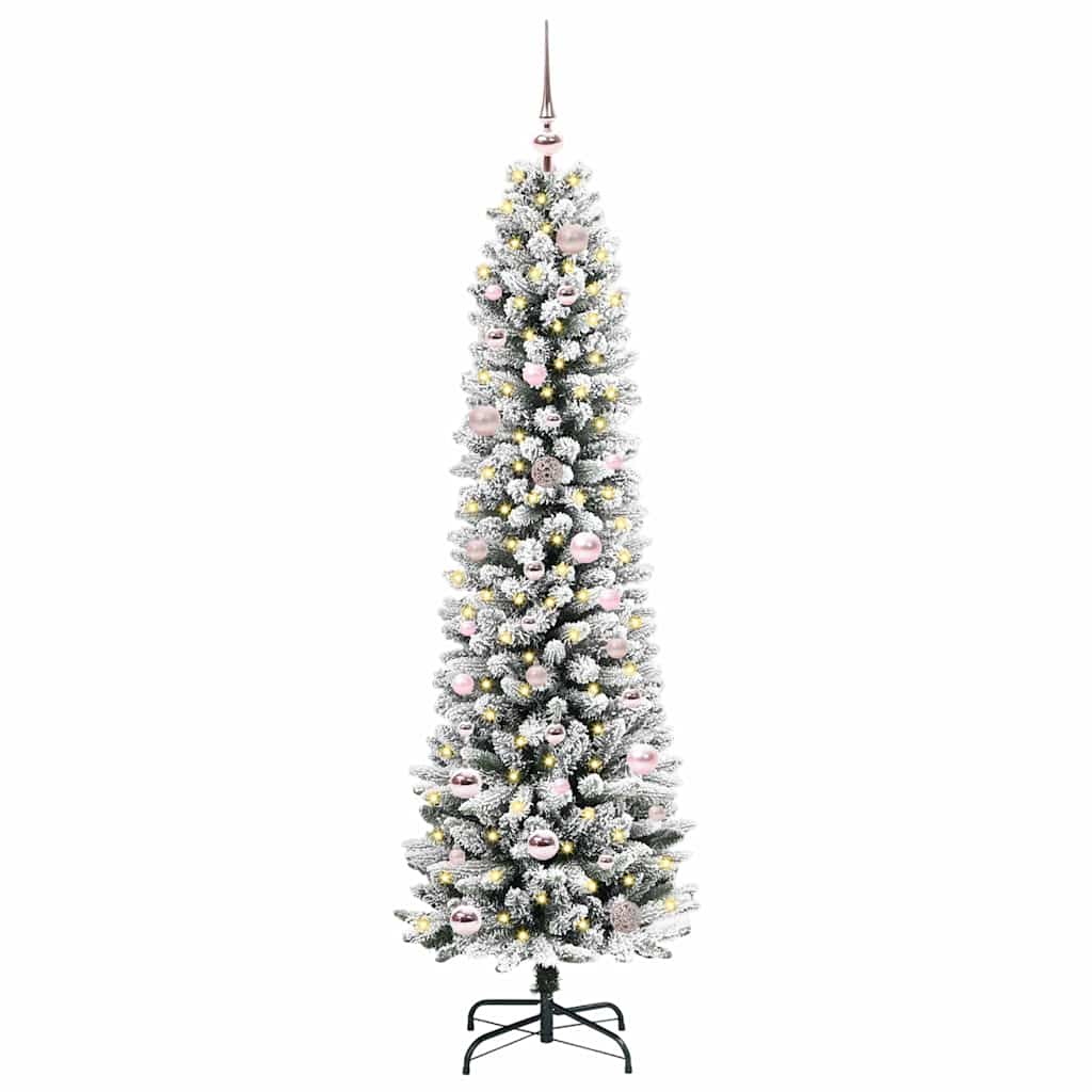 Albero di Natale artificiale con 150 LED Verde e bianco 150 cm 3396095