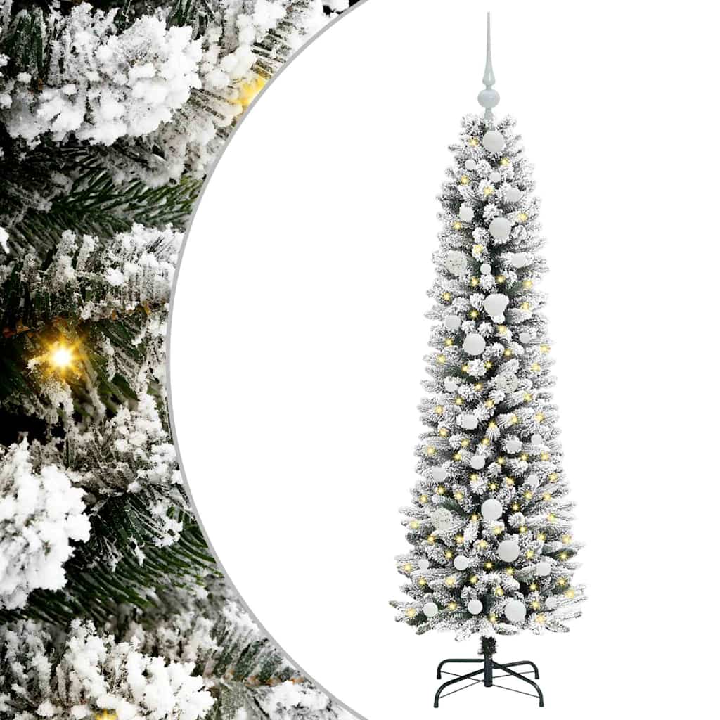 Albero di Natale artificiale con 150 LED Verde e bianco 150 cm 3396096