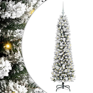Albero di Natale artificiale con 150 LED Verde e bianco 150 cm 3396096