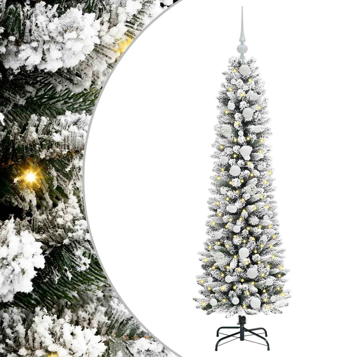 Albero di Natale Artificiale-Albero Natalizio con 150 LED Bianco 150 cm 211964