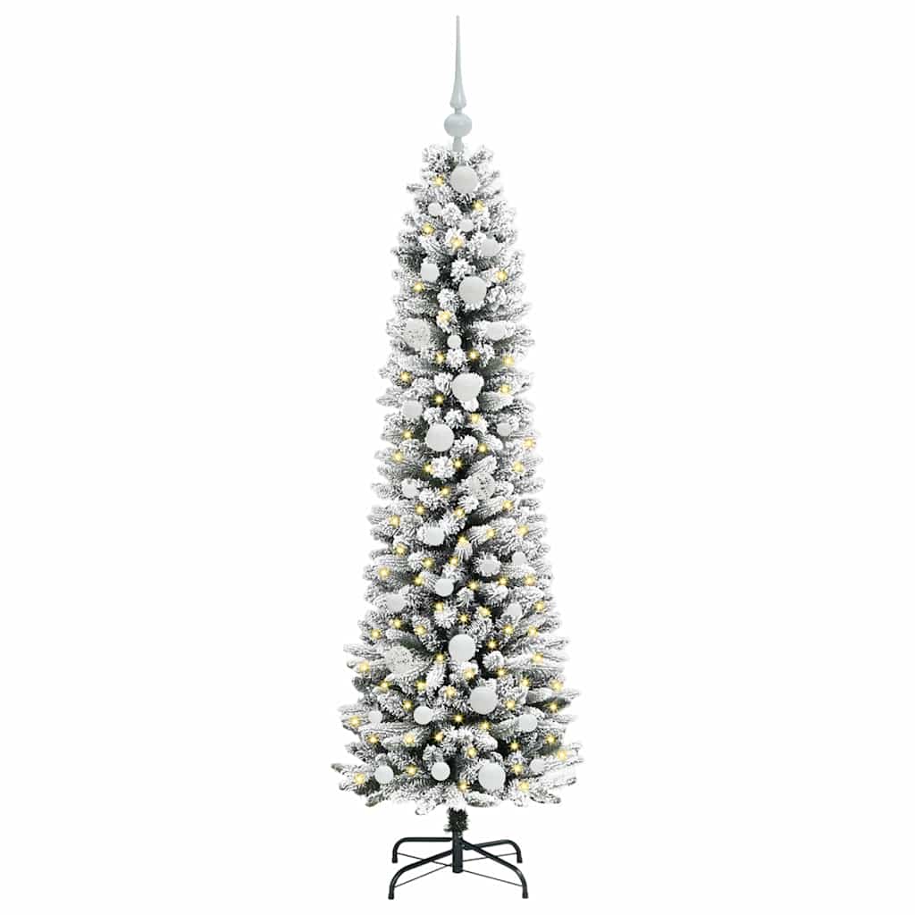Albero di Natale artificiale con 150 LED Verde e bianco 150 cm 3396096