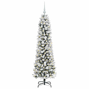 Albero di Natale artificiale con 150 LED Verde e bianco 150 cm 3396096